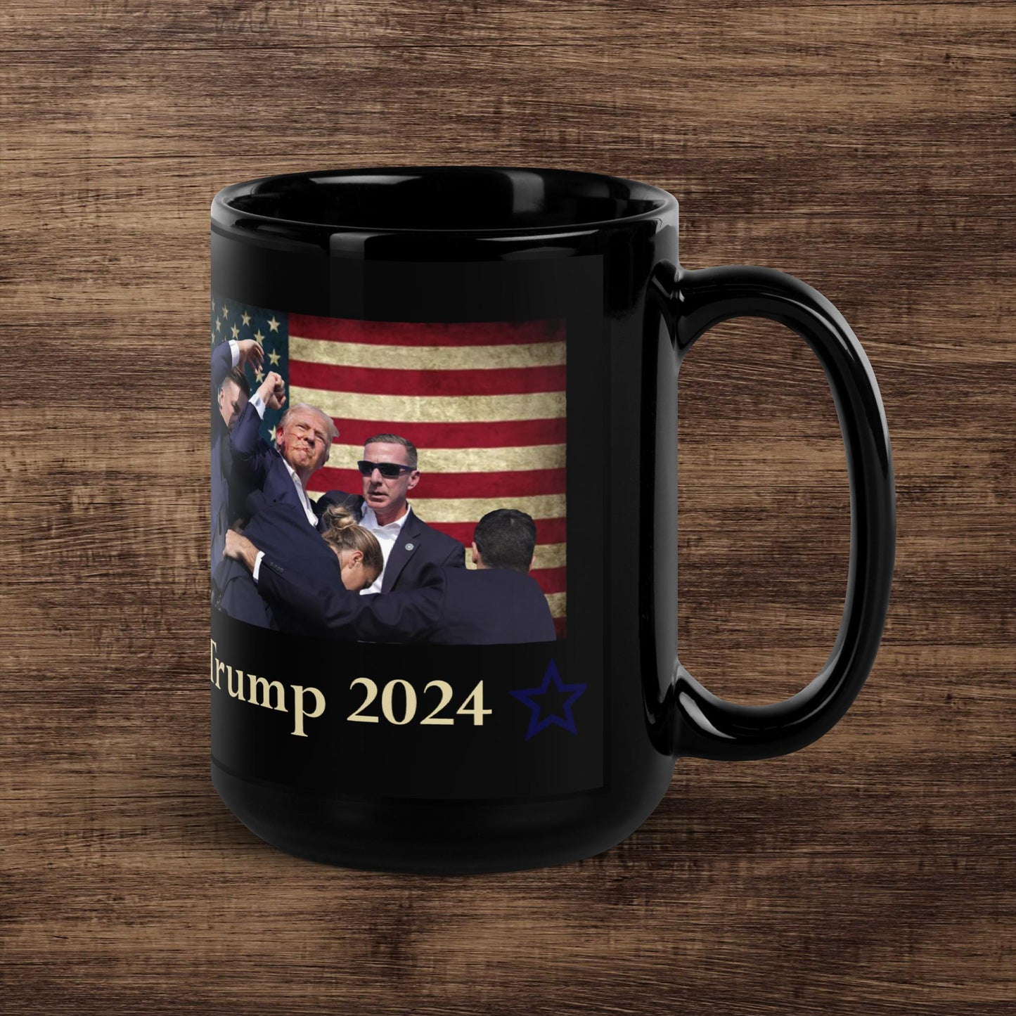 Stand and Fight - Trump 2024 Black Coffee Cup
