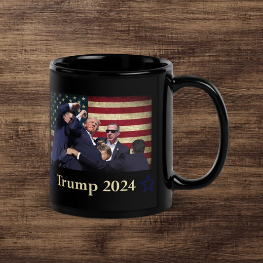 Stand and Fight - Trump 2024 Black Coffee Cup