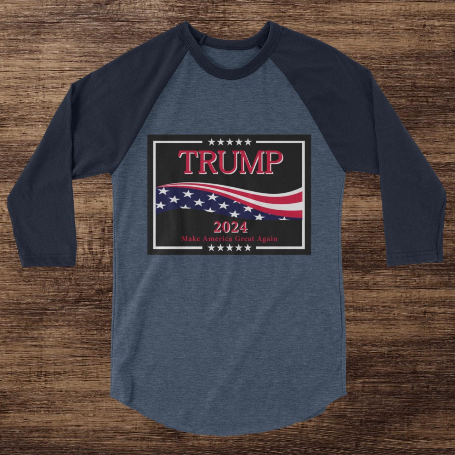 Framed Trump 2024 - Raglan 3/4 Sleeve