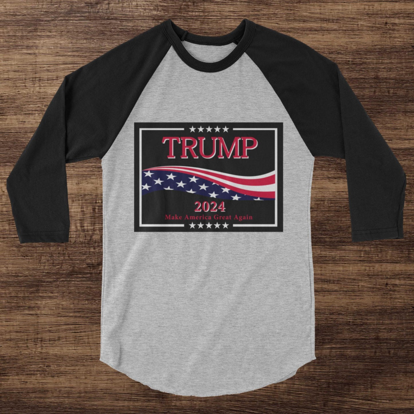 Framed Trump 2024 - Raglan 3/4 Sleeve