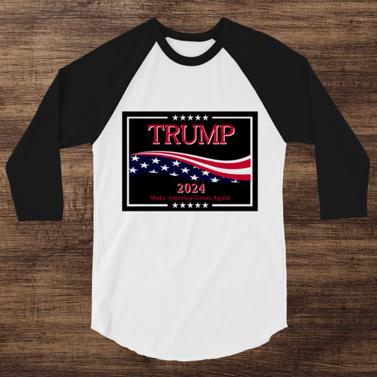 Framed Trump 2024 - Raglan 3/4 Sleeve