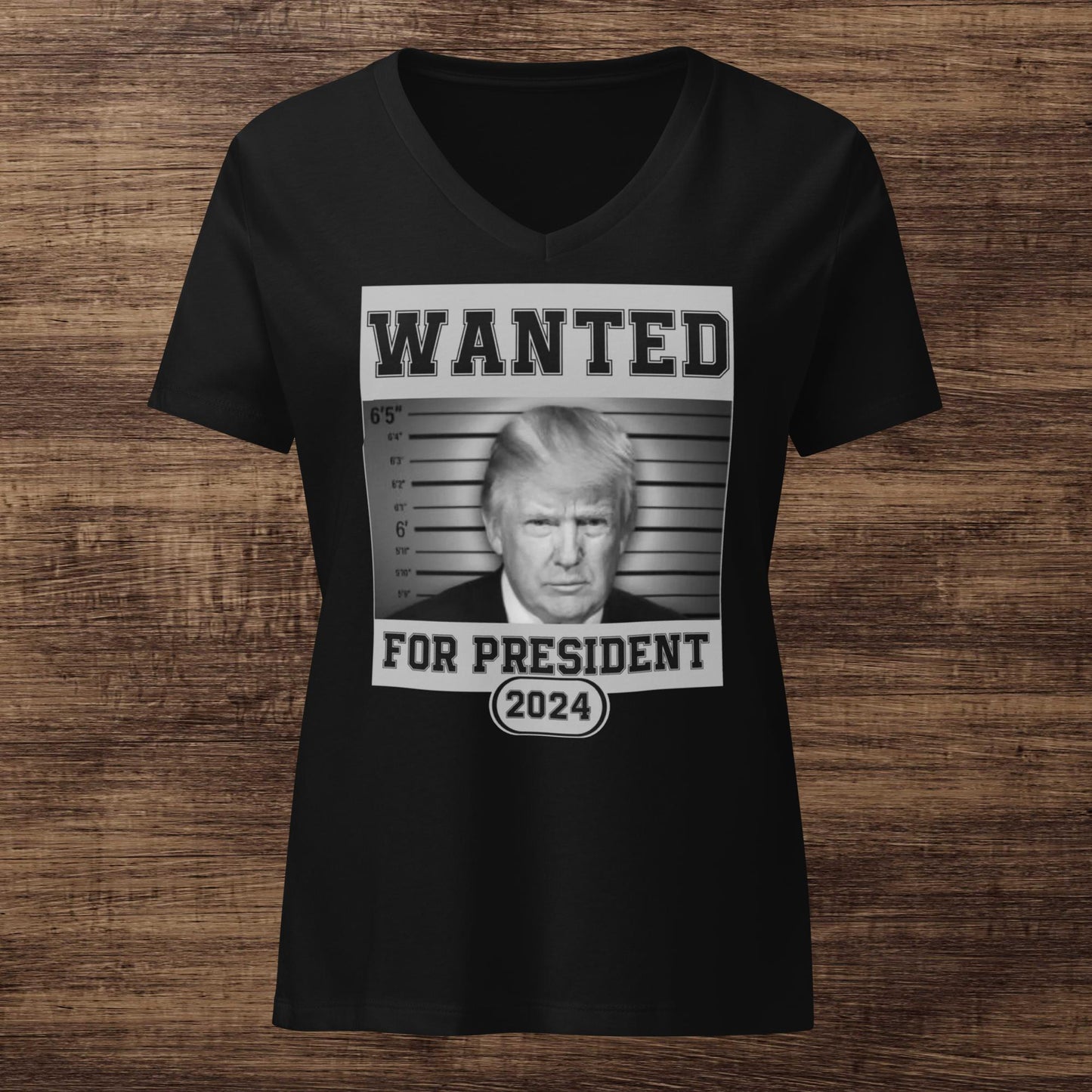 Wanted Poster: Trump for President women's v-neck t-shirt